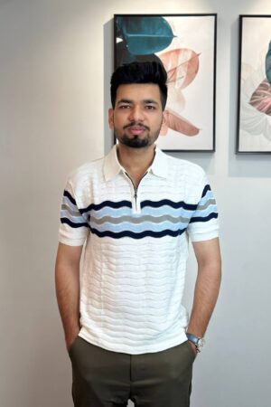 Texured Cotton Knitted T-Shirt