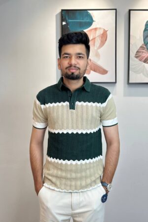Texured Cotton Knitted T-Shirt