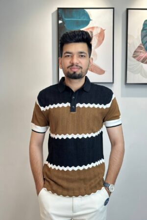 Texured Cotton Knitted T-Shirt