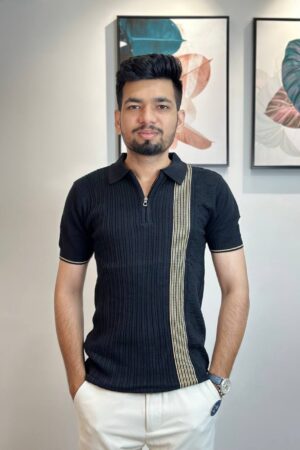 Texured Cotton Knitted T-Shirt
