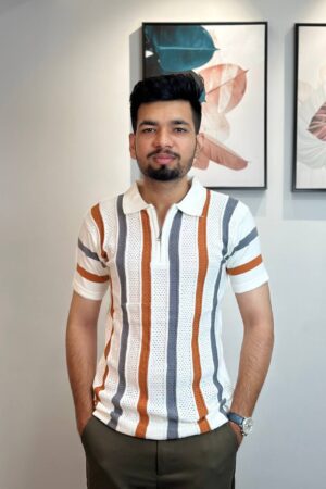 Strips Cotton Knitted T-Shirt